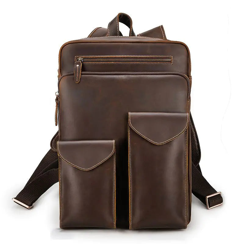 Nomiro Crazy Horse Leather Travel Backpack – Durable & Stylish