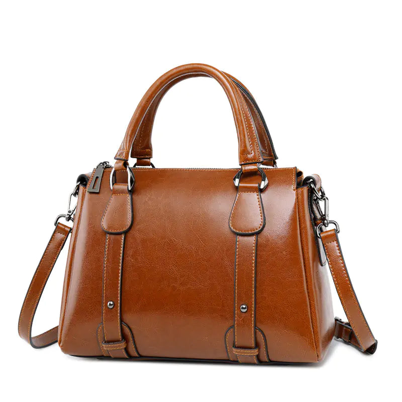 Nomiro Fashionable Cowhide Leather Shoulder Handbags for Women – Elegant & Durable