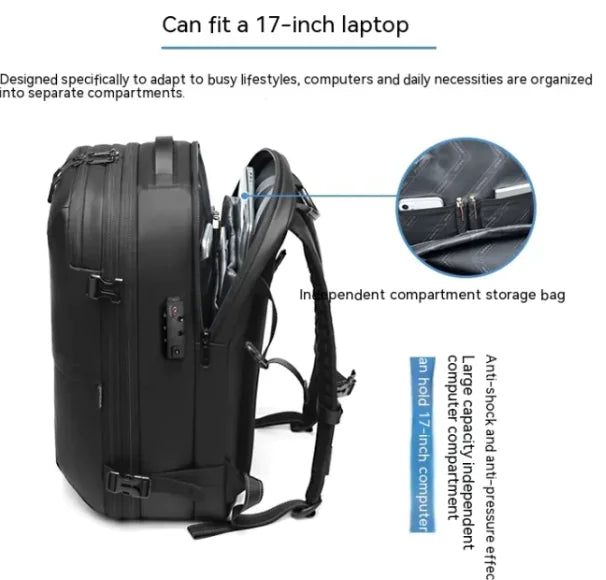 Nomiro | Men's Minimalist Multifunctional Travel Backpack – Durable & Water-Resistant