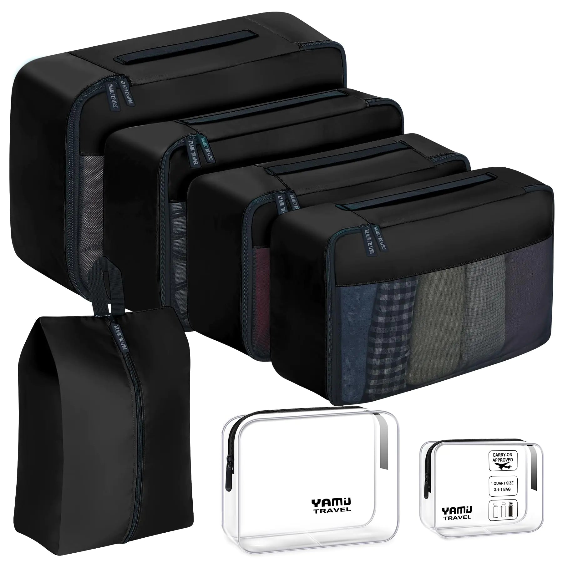 Nomiro YAMIU 7-Piece Packing Cubes – Luggage Organizer & Travel Bags