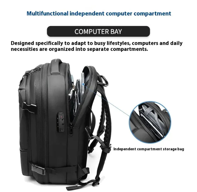 Nomiro Smart Anti-Theft Travel Backpack – USB Charging Port, RFID Protection, Water-Resistant