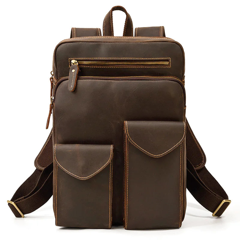 Nomiro Crazy Horse Leather Travel Backpack – Durable & Stylish