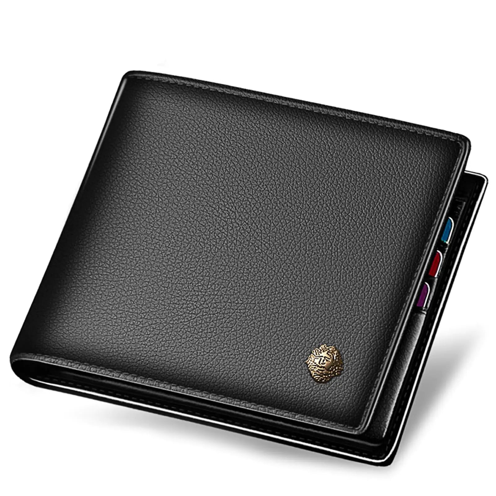 Nomiro LAORENTOU Men’s Wallet – Genuine Leather Bifold with Zipper Coin Pocket