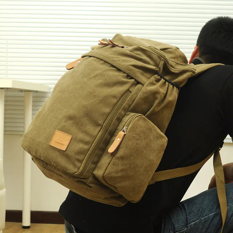 Nomiro Vintage Canvas Travel Backpack – Retro Style & Durable