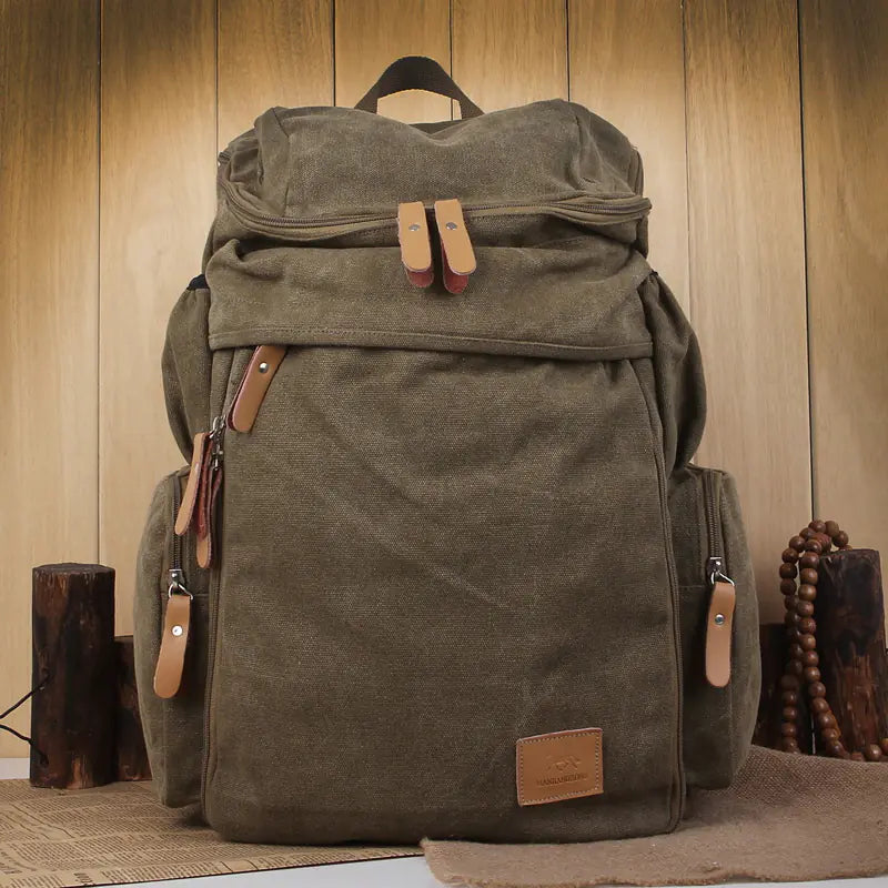 Nomiro Vintage Canvas Travel Backpack – Retro Style & Durable