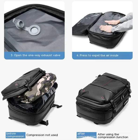 Nomiro| Men's Multifunction Travel Backpack – High-Capacity Vacuum Compression Bag